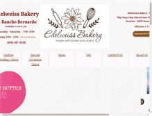 Tablet Screenshot of edelweissbakerysandiego.com